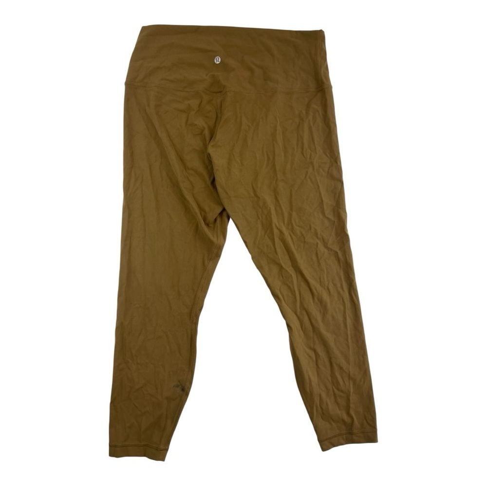 LULULEMON BROWN LEGGINGS WITH SIDE POCKETS WOMENS SIZE 14 NWOT IMPERFECTION - Picture 2 of 5